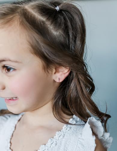 Cherished Moments Children's Sterling Silver Small Cross Earrings with Screw Backs for Baptism, Christening Gift for Babies, Toddlers, and Little Girls2