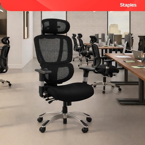 Image of STAPLES Ergonomic Task Chair, Mesh, Ergonomic, Lumbar Support, Swivel, Black