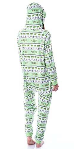 Disney Star Wars' Ugly Sweater Sleep Pajama Jumpsuit Union Suit Hooded PJ4