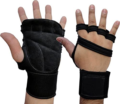GymWar Sports Leather Gym Gloves for Men with Wrist Support Band for Weight Lifting and Exercise Black Color (B09NNGK9TC) Amazon Price History, Amazon Price Tracker