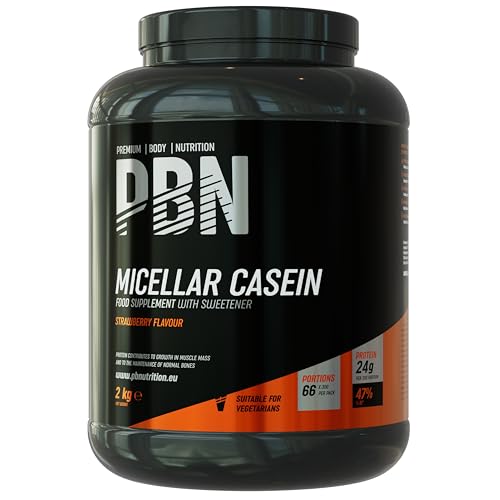 Premium Body Nutrition - Caseína micelar, 2 kg (Paquete de 1), sabor Fresa