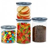 SealVax® Vacuum Coffee Canister Set – 19oz*2 & 32oz*2 Borosilicate Glass Jars...