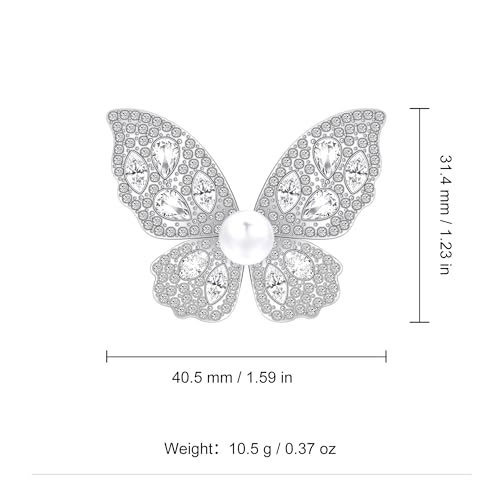 Image of Butterfly Brooch for Women, Insect Butterfly Pins Shawl Pin Clip Flashing Butterfly Jewelry Fashion Brooch Wedding Accessories Sweater Scarf Brooch for Women