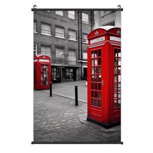 Poster cabine téléphonique londonienne rouge en toile pour déco