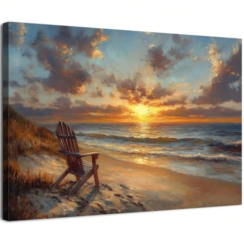 Tableau lever de soleil océan 70x120cm sans cadre pour salon