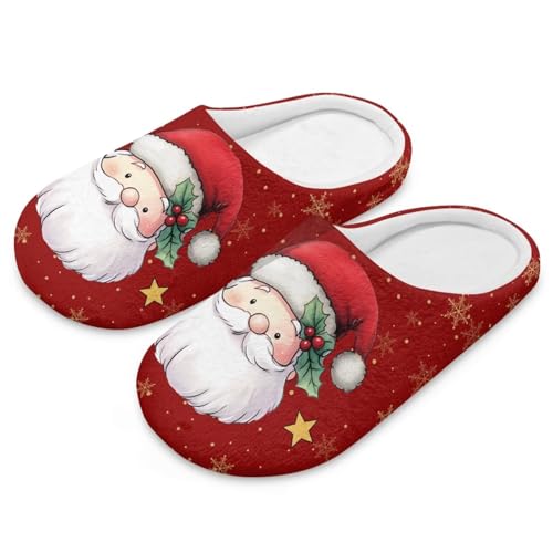Christmas Holiday Flannel Warm Slippers for Women Men Indoor Outdoor Soft Plush Fuzzy House Slippers