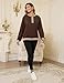 Bhome Nursing Sweatshirt Maternity Breastfeeding Shirts Hidden Zipper Long Sleeve Nursing Tops Loose Fit with Pockets,Dark Brown L