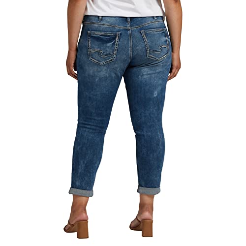 Silver Jeans Co. Women's Plus Size Girlfriend Mid Rise Slim Leg Jeans-Legacy3