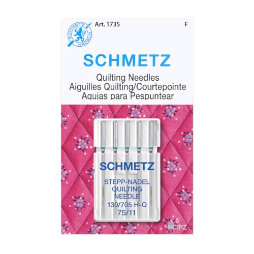 SCHMETZ Quilting Needles - Size 75/11, 5-Needle Cards, Pack of 1