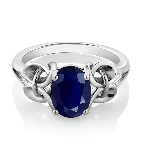 Gem Stone King Oval Gemstone Birthstone Engagement Ring For Women | 925 Sterling Silver | Oval 9X7MM | Wedding Anniversary Promise Ring | Available in size 5, 6, 7, 8, 93