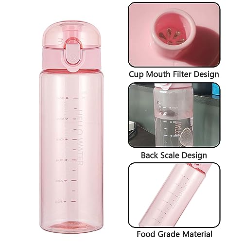 Lizbin Water Bottle Sports Water Bottle, Reusable Clear Water Bottle, Plastic Water Bottles with Carrying Strap - Image 4