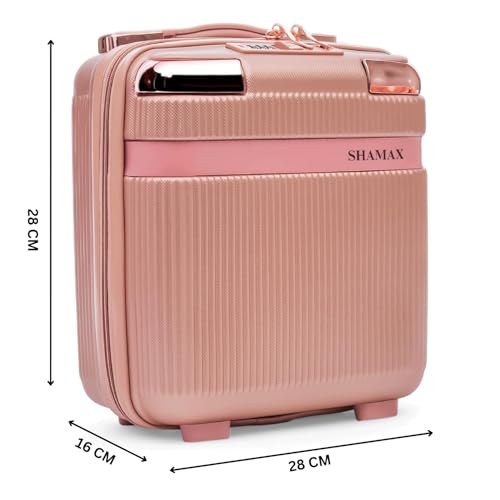 Image of SHAMAX Vanity Box Makeup Organiser Case (Waterproof) ABS Stylish Cosmetic Storage Jewellery, Skincare & Beauty Storage Jewellery Box Cosmetic Artist (Travel-Friendly) (Rose Gold)