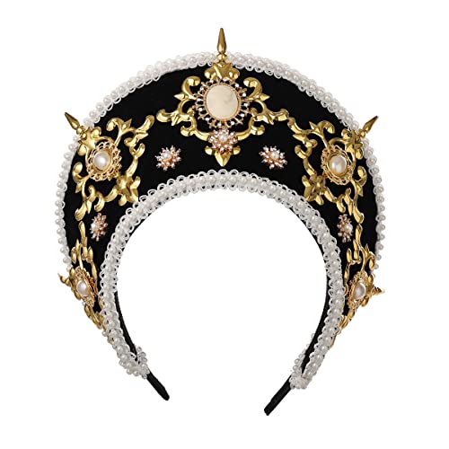 Renaissance médiévale Tudor Queen Coiffe pour femme Anne Boleyn Bandeau Royal Coronet...
