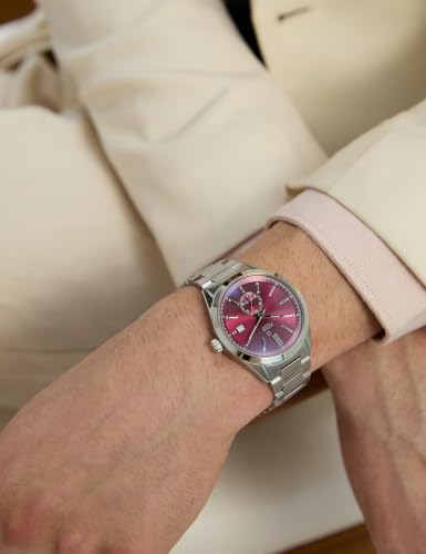 Image of Xylys Analog Burgundy Dial Stainless Steel Strap Watch for Men