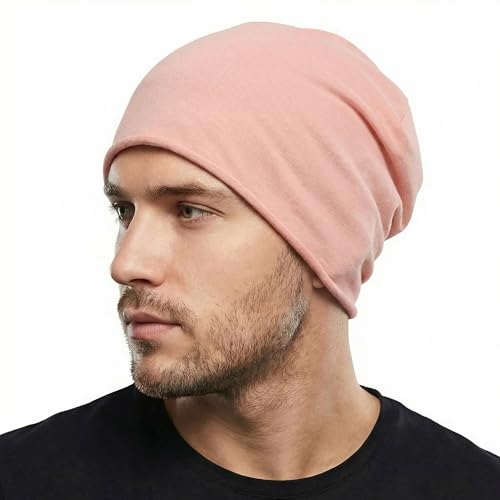 Image of ZLYC Cotton Thin Slouchy Beanie Hat for Men Women Fashion Soft Stretch Knit Skull Cap