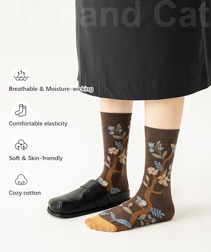 Image of IIG Women's Fashion Cute Cotton Socks Novelty Funny Above Ankle Crew Socks Holiday Gifts for Women 4 /5 Pairs
