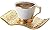 DEMMEX 18 Pieces Stunning Espresso Turkish Coffee Cups with Metal Holders and Saucers Set for 6, 2.6 Ounces