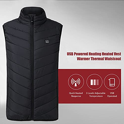 Aquecimento Colete Aquecido Aquecedor Colete Térmico Alimentado por USB Operado em 3 Níveis Temperat