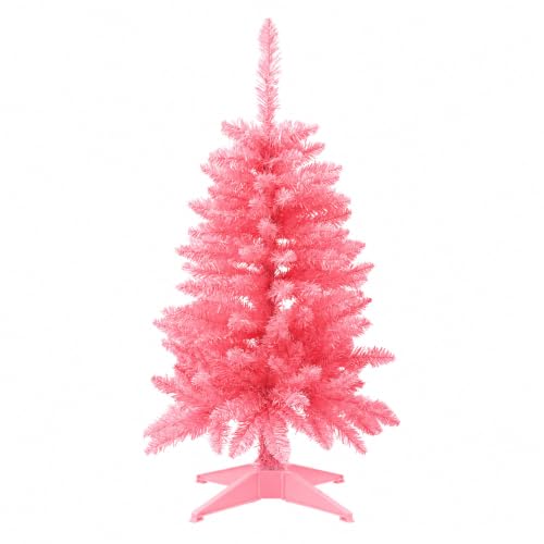 3FT Hot Pink Artificial Small Christmas Tree Mini Tabletop Decor