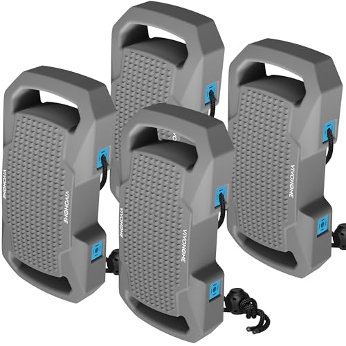 VIVOHOME EVA Boat Fenders 4 Pack for Docking, Boat Bumpers with Nylon Rope, and Fixed Lock Fit for...