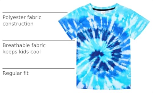 Image of Boys Tie Dye Shirt Kids Rainbow Shirts Size 4-16