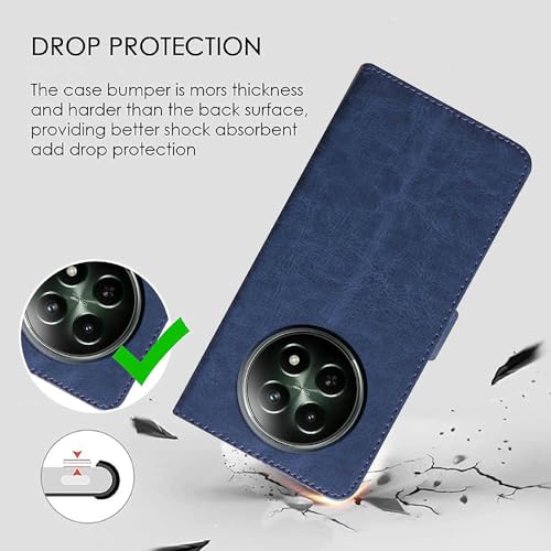 Image of Amazon Brand- Solimo Flip Leather Mobile Cover (Soft & Flexible Back case) for Realme 12 5G / 12x 5G / C65 5G / Narzo 70x 5G / N65 5G (Blue)