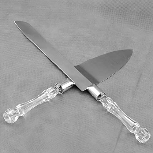 Tytroy Elegant & Classic Stainless Steel Wedding Birthday Cake (Or Pie Pastry) Serving Set Of 13In Serrated Knife And 11In Server Both With Beautiful 4In Faux Crystal Handles (1 Set) #TOP6