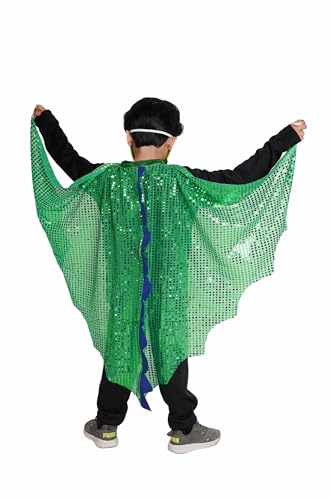 Image of Kaku Fancy Dresses Dance Butterfly Wings, Dragon Wings, Fabric Wings for Kids | Soft Fabric Wings Dancing Costume For Unisex - Multicolor, Fress Size
