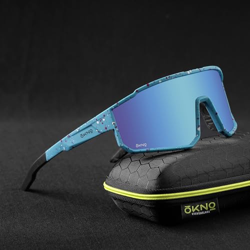 Image of OKNO Eyewearlabs Sunglasses For Men & Women | Polarized Sports Over-Sized Unilens Wrap-Around Branded Stylish Spectacles | 100% UV Protection Shades | Cricket Sports Cycling Driving Trekking & More