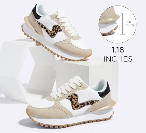 LUCKY STEP Women's Platform Fashion Sneakers Tennis Retro Walking Casual Trainers Stylish Durable Deluxe Skate Running Shoes4