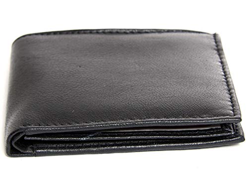 Men's Leather 6 Credit Card 2 Id Window Bifold Wallet 4.25x3.25 inches2