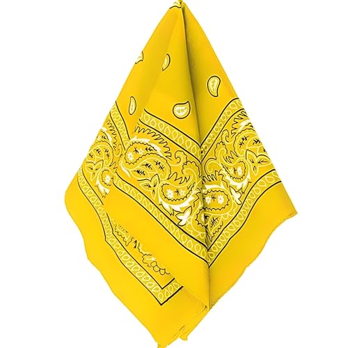 Vibrant Yellow Premium Bandana - 20 x 20 (1 Pc.) - Soft Polyester Fabric - Ideal For Fashion Outdoor Activities & DIY