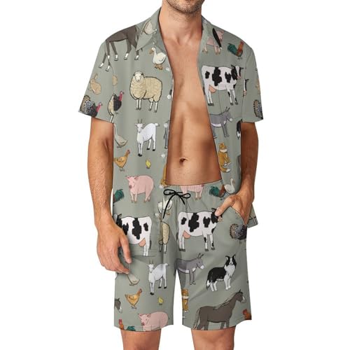 Chemise Hawaïenne Hommes Ensemble léger contre la chaleur pour look de plage original taille S