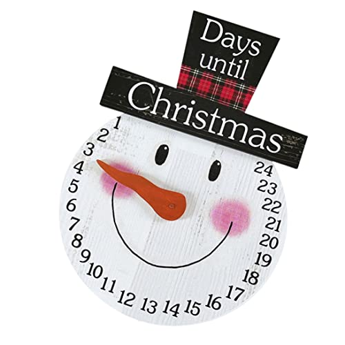 Calendrier du compte à rebours de Noël, Calendrier à rebours de bonhomme de neige en bois en bois décorations de Noël 24 jours Cover