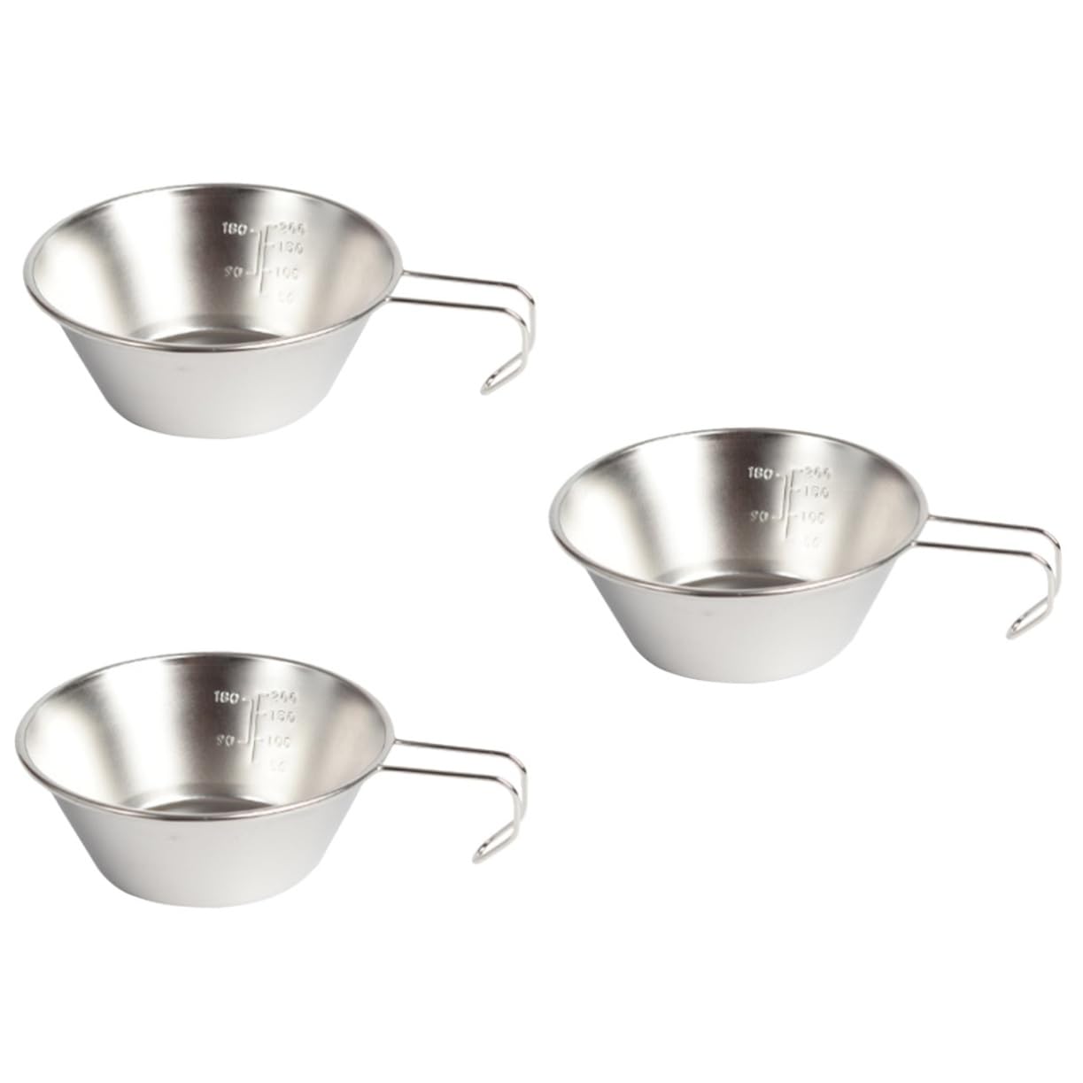 NULYLU 3pcs Camping Water Bowl Reusable Compact Cup for Outdoor Activities Lightweight Makgeolli Bowl for Hiking BBQ Picnic Backpacking Convenient Travel Supply