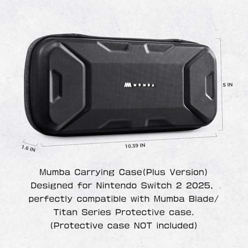 mumba carrying case for nintendo switch 2 2025 plus version portable protective travel carry handbag pouch for bladetitan case large capacity black