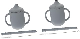 ibasenice 2 Peças Copo Infantil Copo Com Canudinho Para Bebê Copo Com Canudo Copo De Canudo De Silicone Para Bebê Garrafa De Bebê Copo De Canudo Copo De Bebê Copo De Sílica Gel Anti-Queda