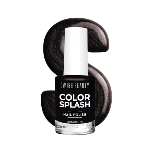 Image of Swiss Beauty Color Splash Nail Polish - Long-Lasting, Glossy - 11 ML, Midnight Spell
