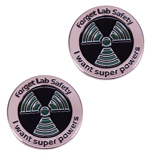 Image of 2pc Forget Lab Safety I Want Superpowers Enamel Pin Brooch For Backpacks