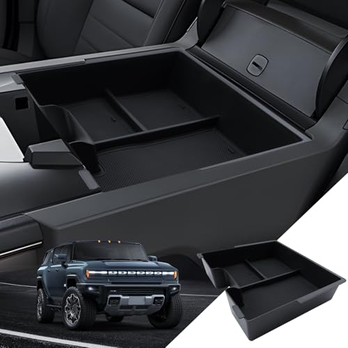 LANTU for Hummer Center Console Organizer 2022 2023 2024 2025 2026 GMC Hummer EV Accessories Armrest Tray Middle Storage Box Insert Container Durable ABS Plastic