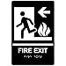 ComplianceSigns.com Fire Exit Left Sign, ADA-Compliant Braille and Raised Letters, 9x6 in. Black Acrylic Plastic with Adhesive Mounting Strips