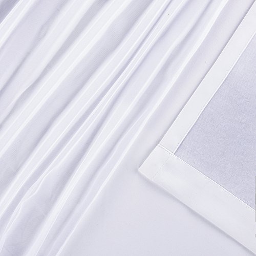 Exclusive Home Catarina Layered Solid Room Darkening Blackout And Sheer Grommet Top Curtain Panel Pair, 52"X96", Winter White #TOP5