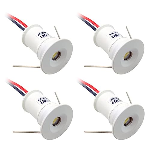 4PCS LEDr[X|bgCg - O X|bgCgA1W ~j LED VX|bgCgA12V LED ߍ݃X|bgCgAKiAN[[bgALAV[P[Xp (Color : White, Size : 30°)