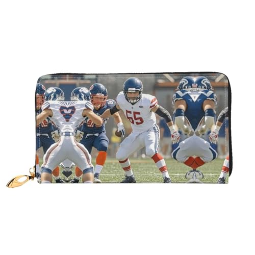 Portefeuille en cuir football américain femme de haute qualité et pochette fine