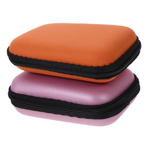 KONTONTY 2pcs Hard Drive Storage Box Electronics Carry Bag Hard Drive Case Enclosure Portable Carrying Case Travel Organizer