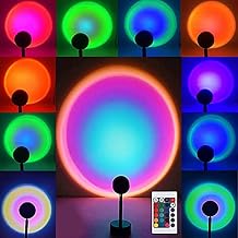 JEYODA Luz de pôr do sol rotação de 180° romântica visual arco-íris luz de projeção moderna, luz atmosférica, luz de pôr do sol 5V 10W (16 cores)