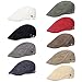 Katutude Men's Newsboy Cap Corduroy Flat Cap Golf Driving Hat Adjustable Newsboy Cap Fashion Cabbie Beret Cap White