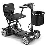 WheelWavi Portable Electric Scooter for Adults and Seniors - Lightweight Folding Mobility Scooter, 47lbs with Removable 24V 270W Lithium Battery, Storage Basket & Charger (Black)