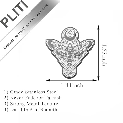 Image of PLITI Silence Lambs Movie Inspired Gift Hannibal Lecter Fan Gift Death Head Moth Brooch For Horror Movie Lover
