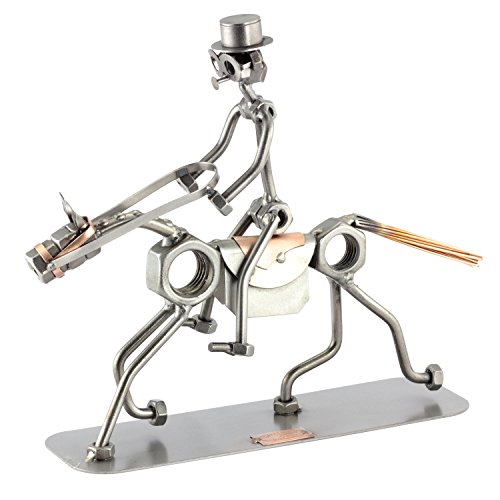 Steelman24 Schraubenmännchen Dressurreiter | Made in Germany,Handarbeit,Geschenkidee,Stahlfigur,Metallfigur,Metallmännchen